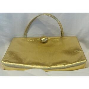 HL Harry Levine Gold Bag Cocktail Evening Clutch Purse Vintage 1960s Designer